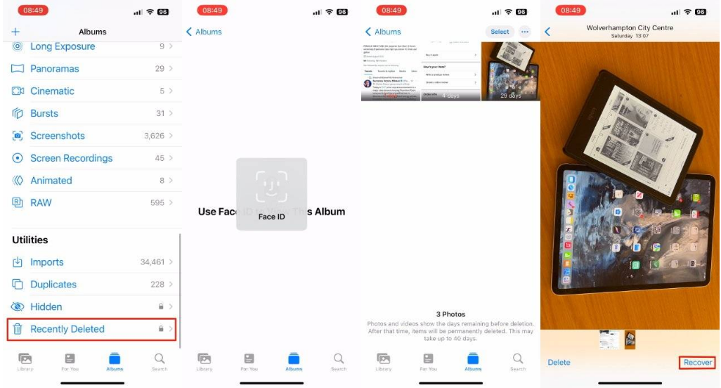 迎泽苹果14维修分享 iPhone14 上恢复已删除的照片 